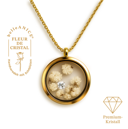 belleANICE® – belle Bloom Medaillon Halskette mit Premium Kristall