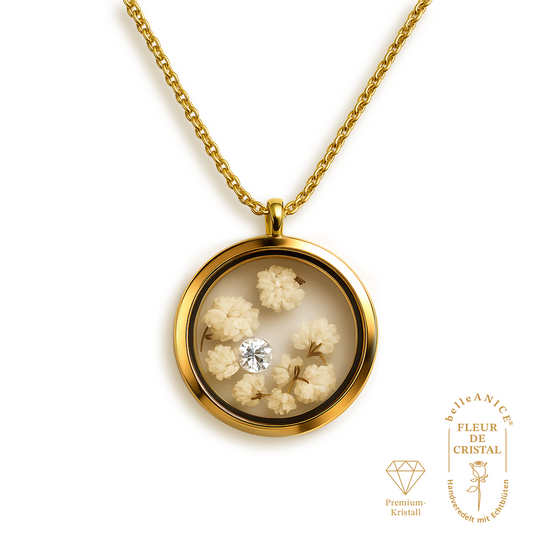 belleANICE® – belle Bloom Medaillon Halskette mit Premium Kristall
